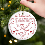 Custom Ceramic Ornament - Personalized Best Friend Christmas Birthday Gifts For Women, Besties, Sisters, BFF - Shared Smiles Endless Stories