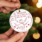 Custom Ceramic Ornament - Personalized Best Friend Christmas Birthday Gifts For Women, Besties, Sisters, BFF - Shared Smiles Endless Stories