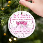 Custom Ceramic Ornament - Personalized Best Friend Christmas Birthday Gifts For Women, Besties, Sisters, BFF - Together We Spark Every Day