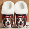 Custom Photo Fluffy Slippers With Fur Lining - Personalized Christmas Birthday Gifts For Dog Cat Lovers, Dog Dad And Mom, Cat Owners - Love In Every Footprint