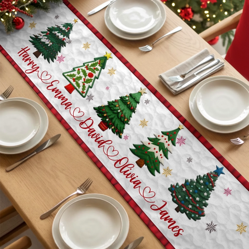 Custom Table Runner - Personalized Christmas Birthday Gifts For Mom, Dad, Brother, Sister, Kids - Love Shines In Every Home