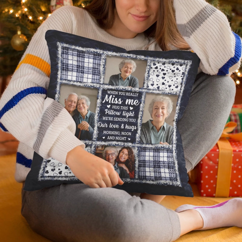 Custom Photo Pillow - Personalized Memorial Sympathy Gifts For Loss Of Mom, Dad - Heaven Says Hello