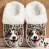 Custom Photo Fluffy Slippers With Fur Lining - Personalized Christmas Birthday Gifts For Dog Cat Lovers, Dog Dad And Mom, Cat Owners - Living My Best Paw Life
