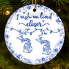 Custom Long Distance Ceramic Ornament - Personalized Christmas Birthday Gifts For Mom, Dad, Brother, Sister, Kids - Miles Apart But Always Close At Heart