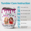 Custom Wine Tumbler - Personalized Best Friend Birthday Gifts For Women, Besties, Sisters, BFF - My Ride Or Die Since Day One