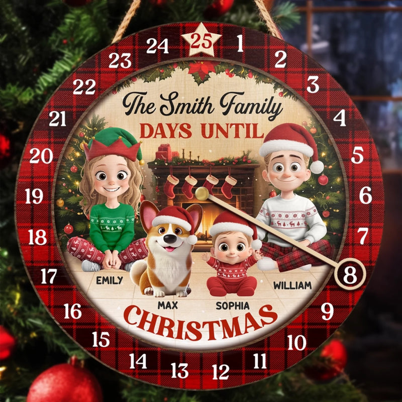 Custom Wooden Countdown Calendar - Personalized Christmas Birthday Gifts For Mom, Dad, Brother, Sister, Kids - Together We Celebrate The Magic