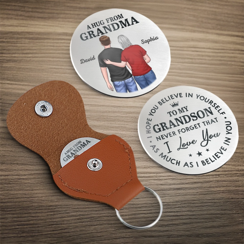 Custom Name Grandma to Grandson Gifts - Personalized Pocket Hug