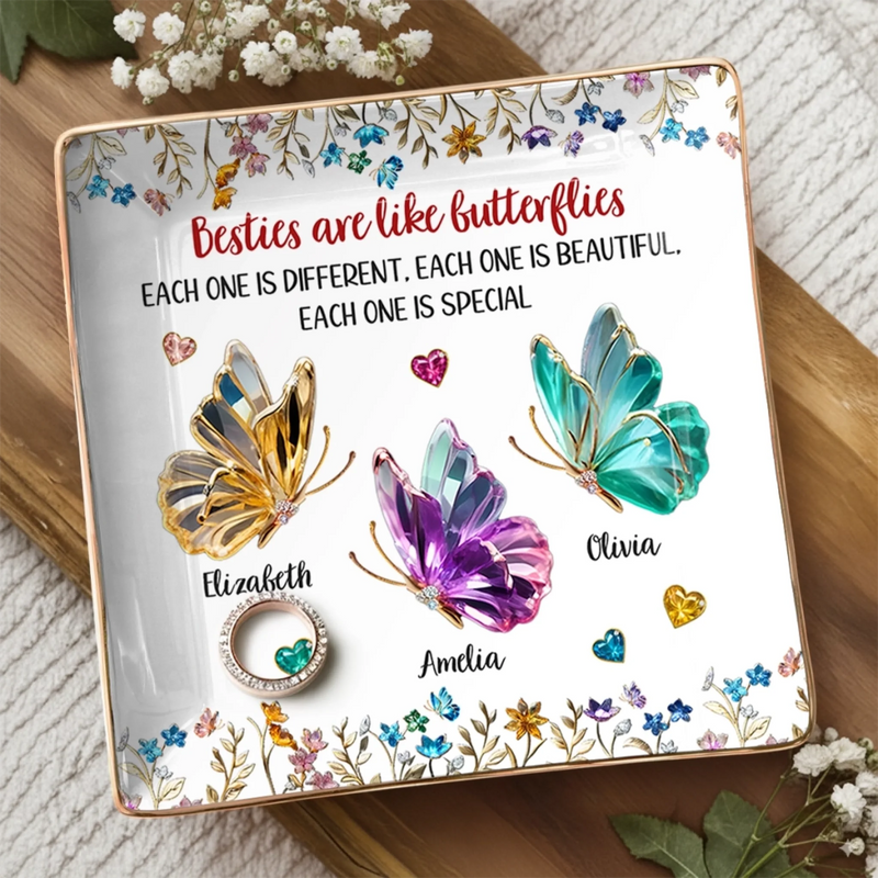 Custom Full-Print Jewelry Dish - Personalized Best Friend Birthday Gifts For Women, Besties, Sisters, BFF  - Shared Secrets Forever