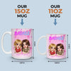 Custom Mug - Personalized Best Friend Birthday Gifts For Women, Besties, Sisters, BFF - Heart Talks Only