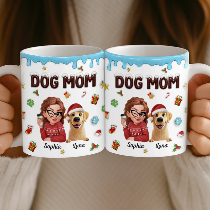 Custom Mug - Personalized Christmas Birthday Gifts For Dog Lovers, Dog Dad And Mom - Proud Dog Mom Energy