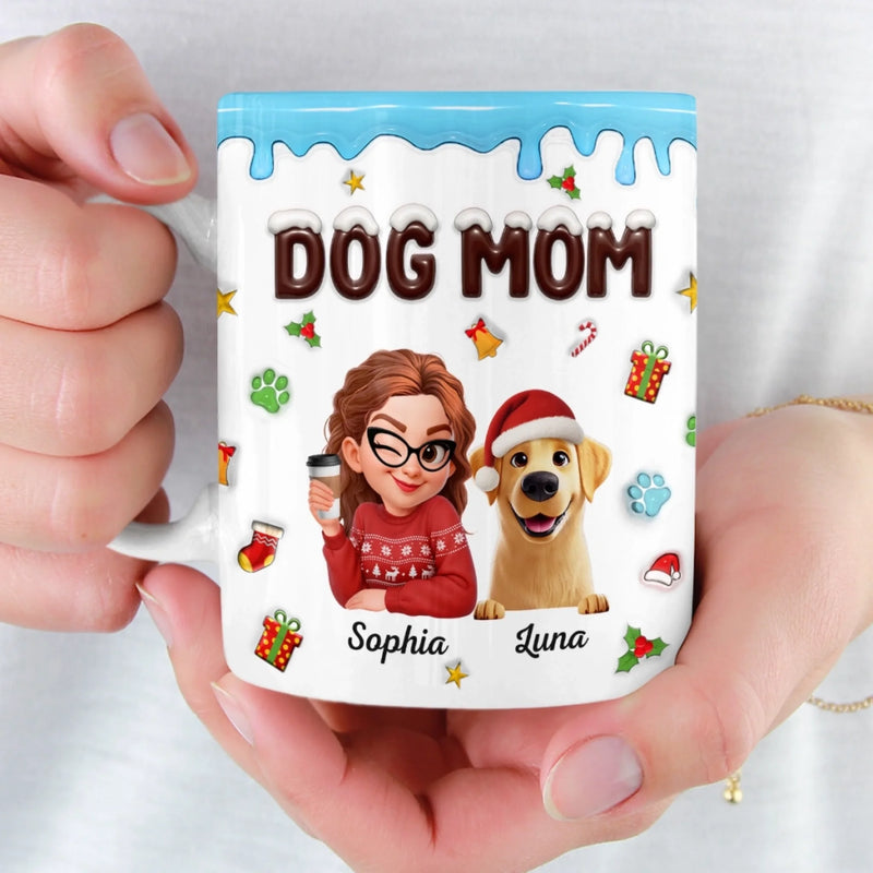 Custom Mug - Personalized Christmas Birthday Gifts For Dog Lovers, Dog Dad And Mom - Proud Dog Mom Energy