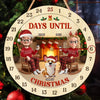 Custom Wooden Countdown Calendar - Personalized Anniversary Christmas Wedding Gifts For Husband And Wife, Dog Cat Lovers - Paws And Humans Await Christmas