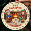 Custom Wooden Countdown Calendar - Personalized Anniversary Christmas Wedding Gifts For Husband And Wife, Dog Cat Lovers - Paws And Humans Await Christmas