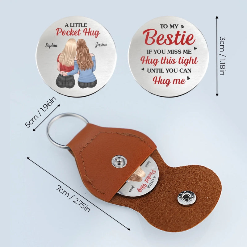 Custom Pocket Hug - Personalized Best Friend Birthday Gifts For Women, Besties, Sisters, BFF - Together We Shine Brighter