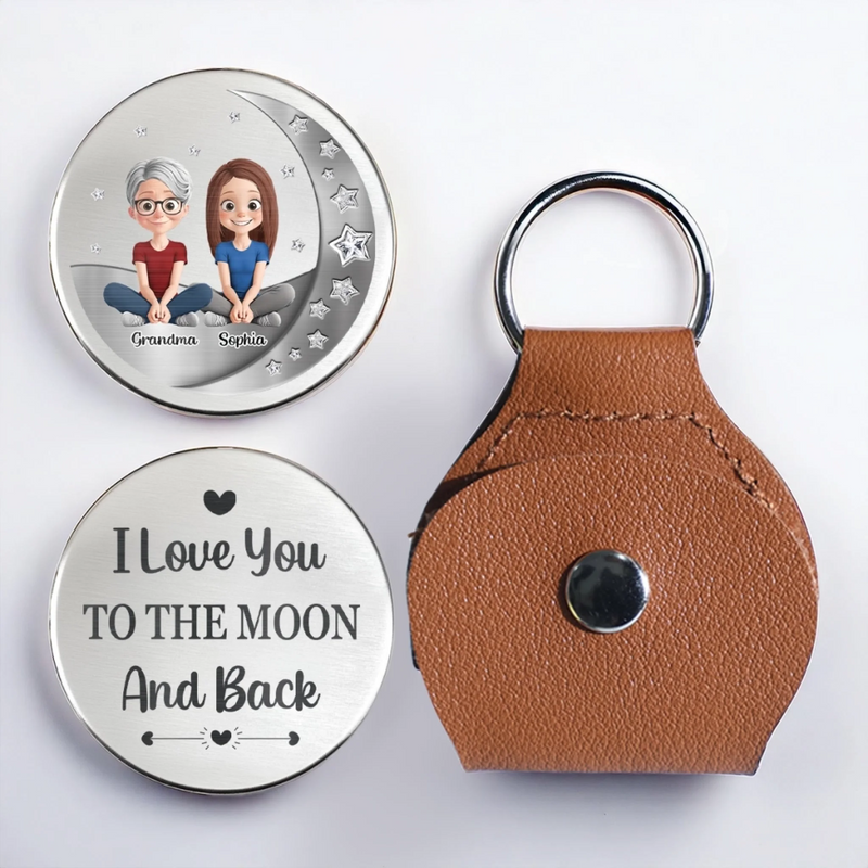 Custom Pocket Hug - Personalized Christmas Birthday Gifts For Grandma, Grandson, Granddaughter - Grandma’s Love Knows No Distance