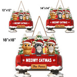 Custom Name Christmas Cat Gifts for Cat Lovers - Personalized Wood Sign