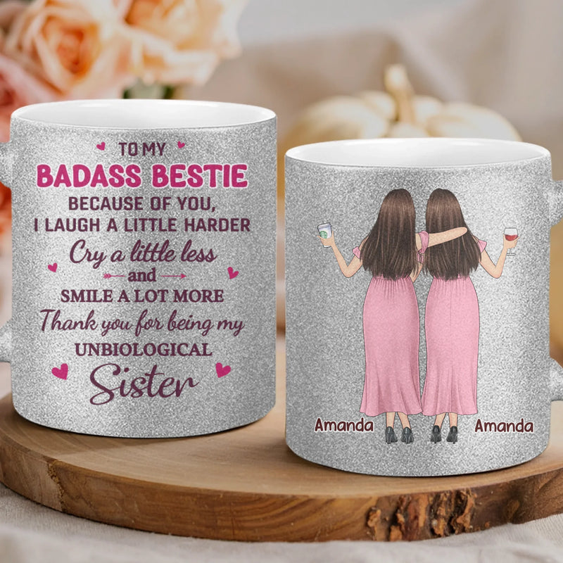 Custom 11OZ Glitter Matte Ceramic Mug - Personalized Best Friend Birthday Gifts For Women, Besties, Sisters, BFF - Together We Make Life Sweet