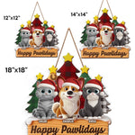 Custom Wood Sign - Personalized Christmas Birthday Gifts For Dog Cat Lovers, Dog Dad And Mom, Cat Owners - Furever Festive