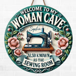 Where Stitches And Stories Come To Life - Family Personalized Custom Shaped Home Decor Wood Sign - House Warming Gift For Yourself, Best Friends, Siblings, Family Members