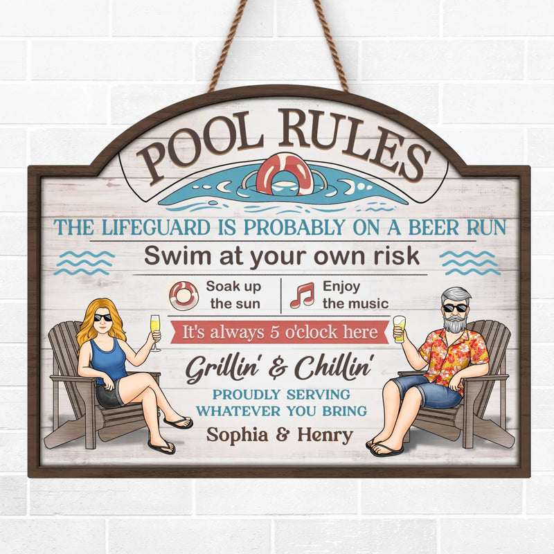 Sun, Water, And You - Couple Personalized Custom Home Decor Wood Sign - Gift For Couple