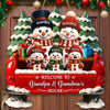 Custom Snowman Wood Sign - Personalized Christmas Birthday Gifts For Grandpa, Grandma - Love Built This Home