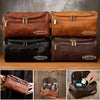 Custom Engraved Leather Toiletry Bag - Personalized  Christmas Birthday Gifts For Dad, Brother, Son, Husband, Groomsman, Best Friends - The Ultimate Man Kit