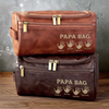 Custom Engraved Leather Toiletry Bag - Personalized Birthday Gifts For Dad, Grandpa - Generations United In Love