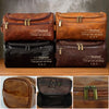 Custom Engraved Leather Toiletry Bag - Personalized Birthday Gifts For Husband - For The Man I Love