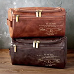 Custom Engraved Leather Toiletry Bag - Personalized Birthday Gifts For Son - Carry Confidence Daily
