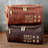 Custom Engraved Leather Toiletry Bag - Personalized Birthday Gifts For Dad, Grandpa - Love Passed From Heart To Heart