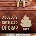 Custom Engraved Leather Toiletry Bag - Personalized Birthday Gifts For Dad, Grandpa - Love Passed From Heart To Heart