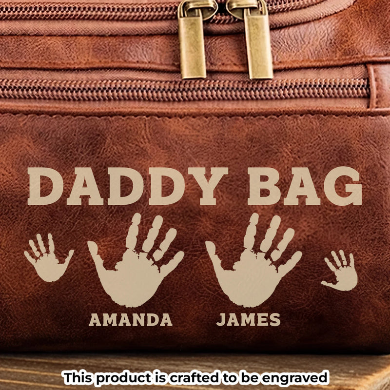 Custom Engraved Leather Toiletry Bag - Personalized Birthday Gifts For Dad, Grandpa - Generations United In Love