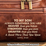 Custom Engraved Leather Toiletry Bag - Personalized Birthday Gifts For Son - Every Mile Matters