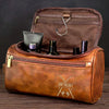 Custom Engraved Leather Toiletry Bag - Personalized  Christmas Birthday Fishing Gifts For Fisherman - For The Guy Who Never Misses A Bite