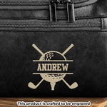 Custom Name Travel Grooming Gifts - Personalized Engraved Leather Toiletry Bag