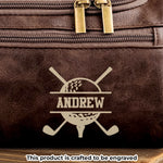 Custom Name Travel Grooming Gifts - Personalized Engraved Leather Toiletry Bag