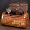 Custom Engraved Leather Toiletry Bag - Personalized Birthday Gifts For Dad, Grandpa - Generations Bound By Care