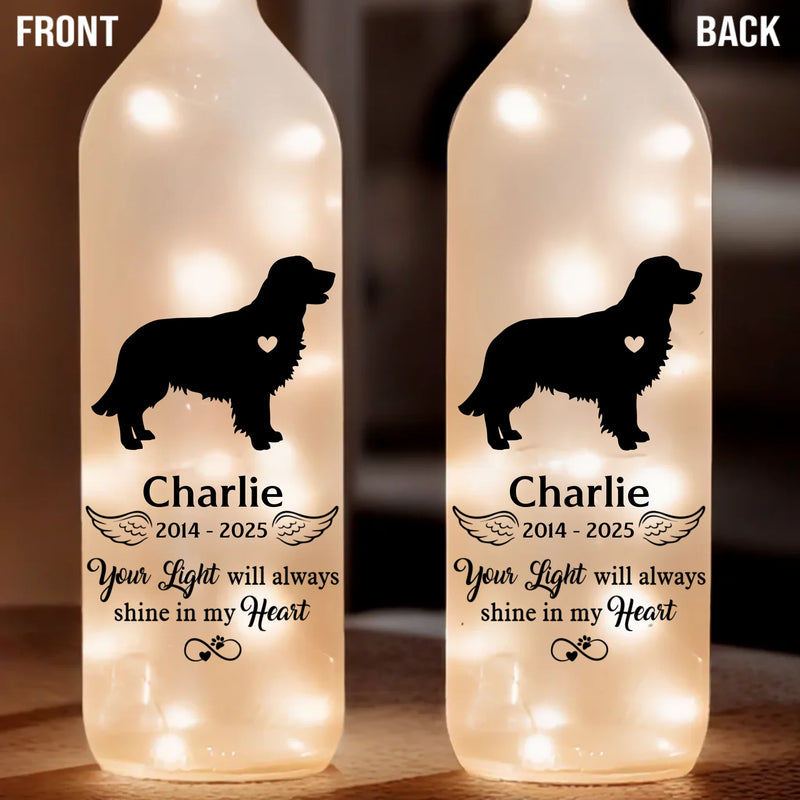 Forever In My Heart - Memorial Personalized Custom Bottle Lamp - Sympathy Gift For Pet Owners, Pet Lovers