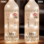 Sisters Are Different Flowers From The Same Garden - Bestie Personalized Custom Bottle Lamp - Gift For Best Friends, BFF, Sisters