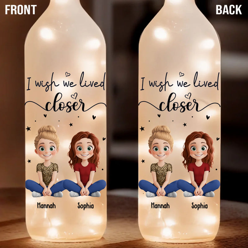 Our Friendship Transcends Distance - Bestie Personalized Custom Bottle Lamp - Gift For Best Friends, BFF, Sisters