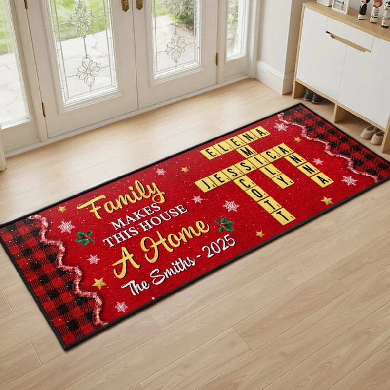 Custom Scrabble Runner Rug - Personalized Christmas Birthday Gifts For Mom, Dad, Brother, Sister, Kids - Together We Share The Holiday Magic