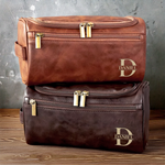 Custom Engraved Leather Toiletry Bag - New Arrival, Personalized Birthday Gifts For Dad, Husband, Grandpa - For The Man Who’s Always On The Move AMZ