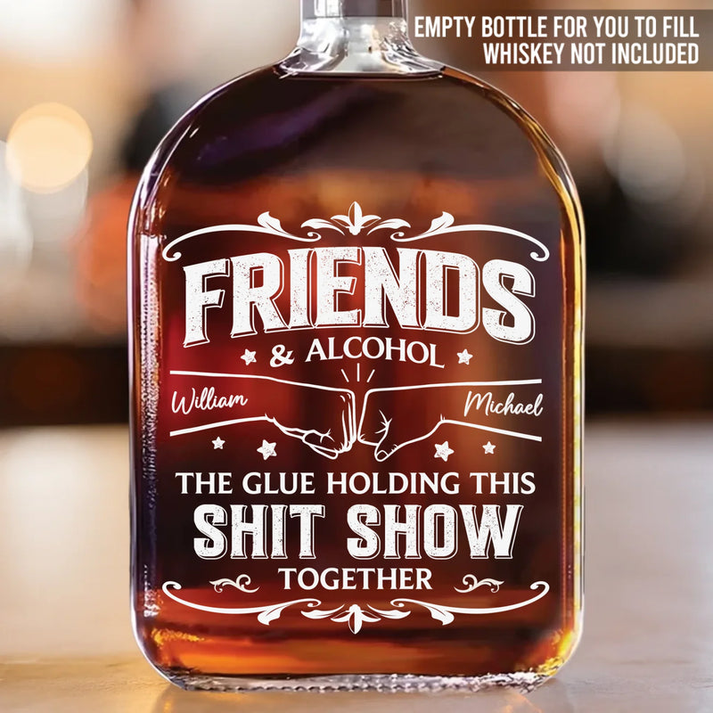 Custom Whiskey Bottle - Personalized Birthday Gifts For Brother, Sister, Best Friends - Growing Together Through Every Season