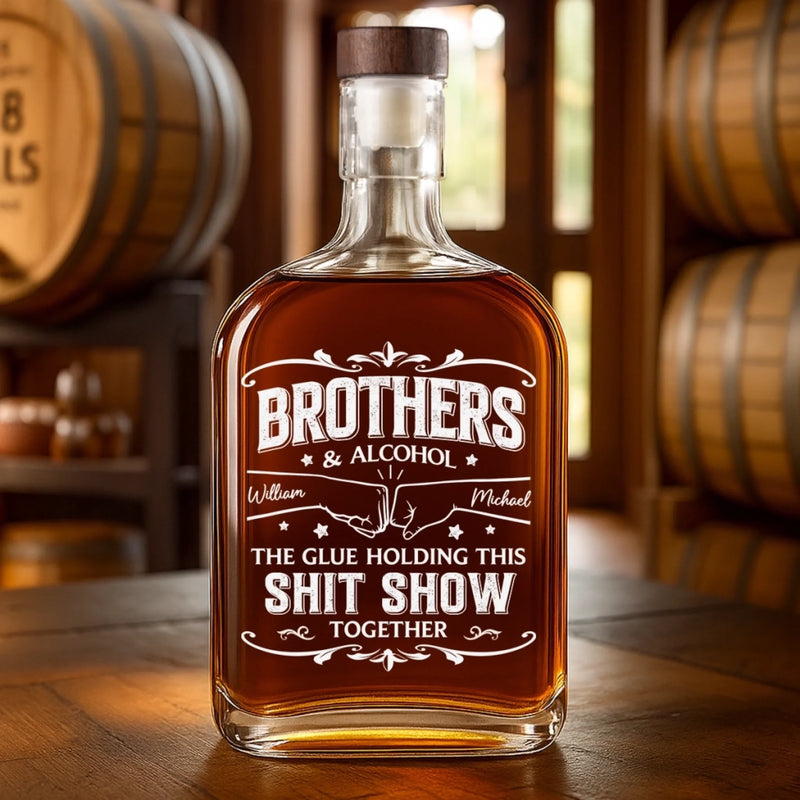 Custom Whiskey Bottle - Personalized Birthday Gifts For Brother, Sister, Best Friends - Growing Together Through Every Season