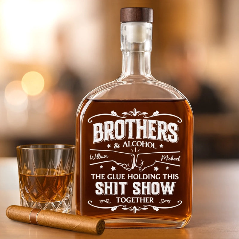 Custom Whiskey Bottle - Personalized Birthday Gifts For Brother, Sister, Best Friends - Growing Together Through Every Season