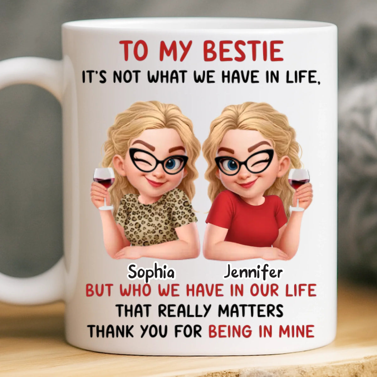 Custom Mug - Personalized Best Friend Birthday Gifts For Women, Besties, Sisters, BFF - Better Together Always