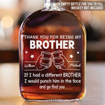 Custom Whiskey Bottle - Personalized Birthday Gifts For Brother, Sister, Best Friends - Same Roots Different Wings