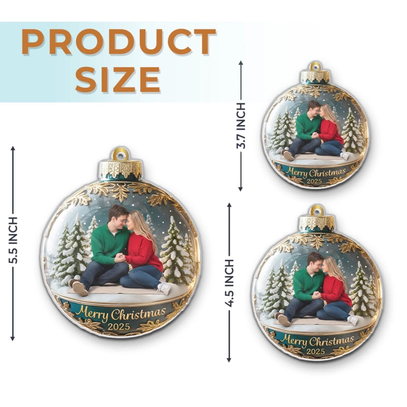 Custom Photo Acrylic Ornament - Personalized Anniversary Christmas Wedding Gifts For Husband And Wife, Him And Her - Every Snowflake Reminds Me Of You