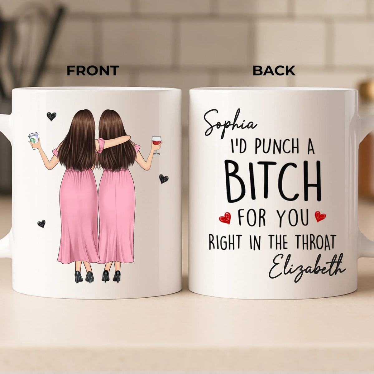 Custom Mug - Personalized Best Friend Birthday Gifts For Women, Besties, Sisters, BFF - Laugh In The Same Language