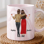 Custom 11oz Pink Marble Mug - Personalized Best Friend Birthday Gifts For Women, Besties, Sisters, BFF - Together We Shine Brighter